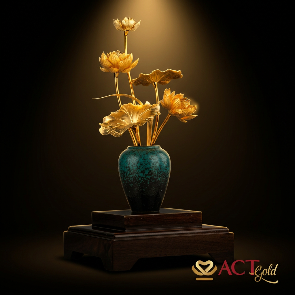 Chậu cây dát vàng